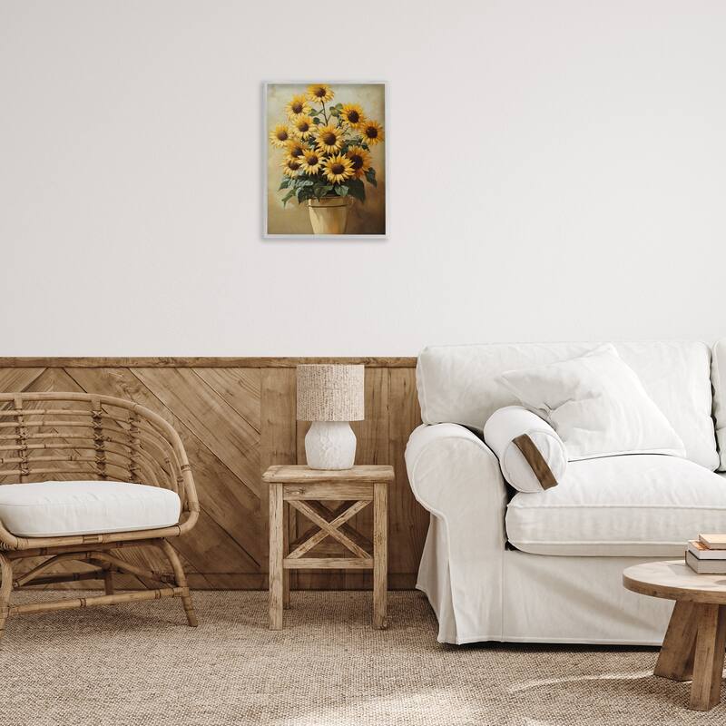 Stupell Sunny Sunflowers Arrangement Framed Giclee Art Design By Franklyn Gregory