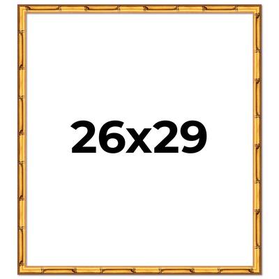 26x29 Frame Gold Bamboo Picture Frame Modern Photo Frame Includes UV Acrylic Shatter Guard Front Acid Free Foam Backing Board