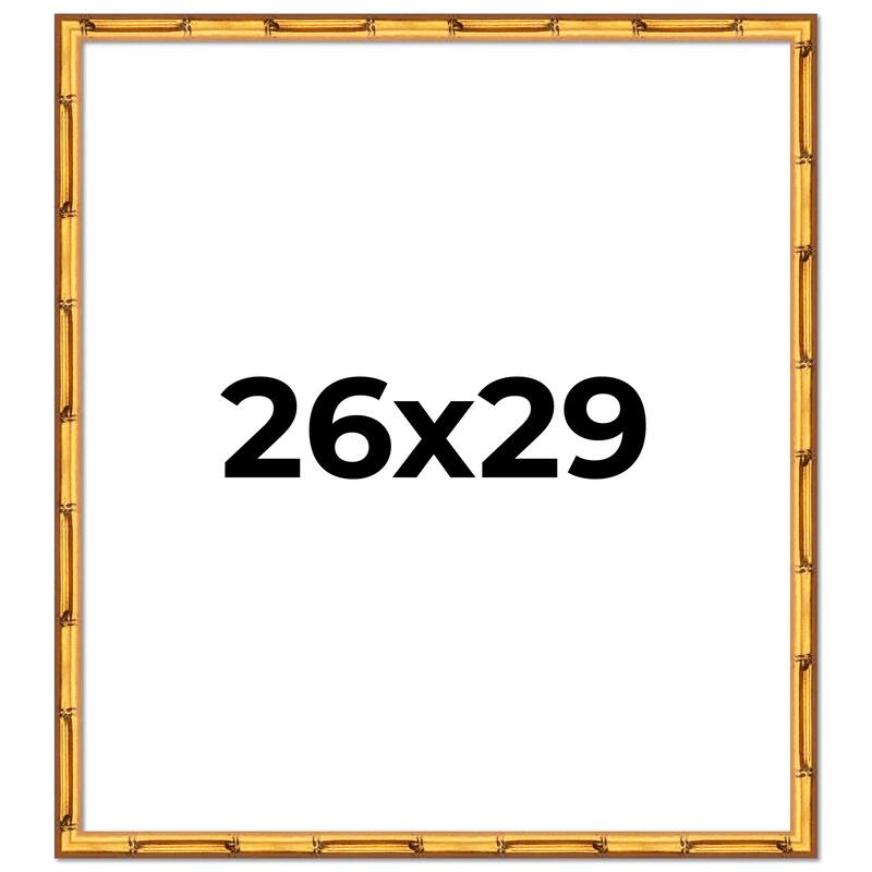 26x29 Frame Gold Bamboo Solid Wood Picture Frame | 1 Inch Moulding