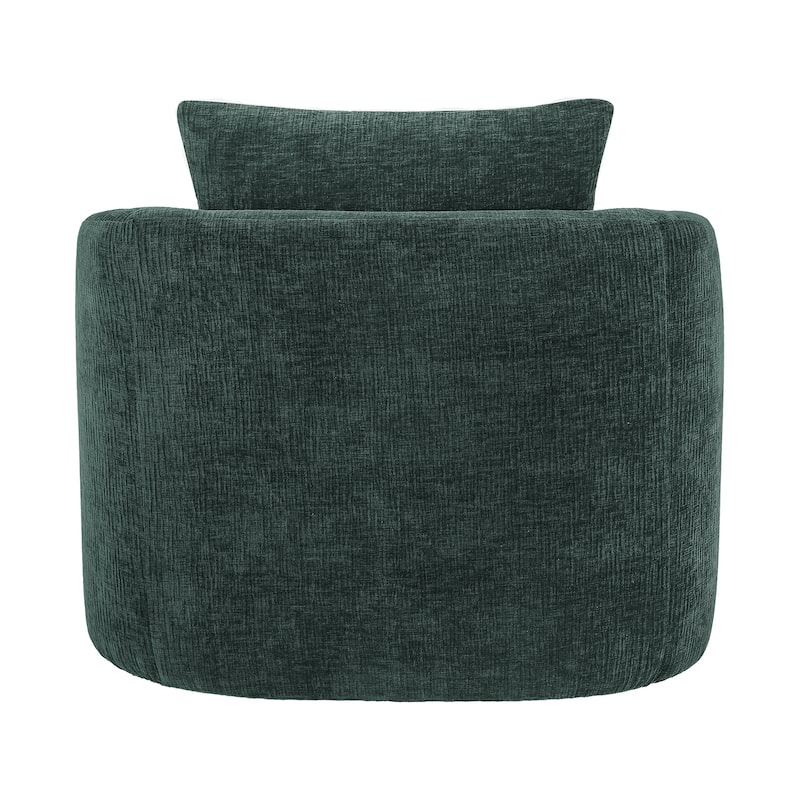 Chenille Swivel Accent Chair with Pillow