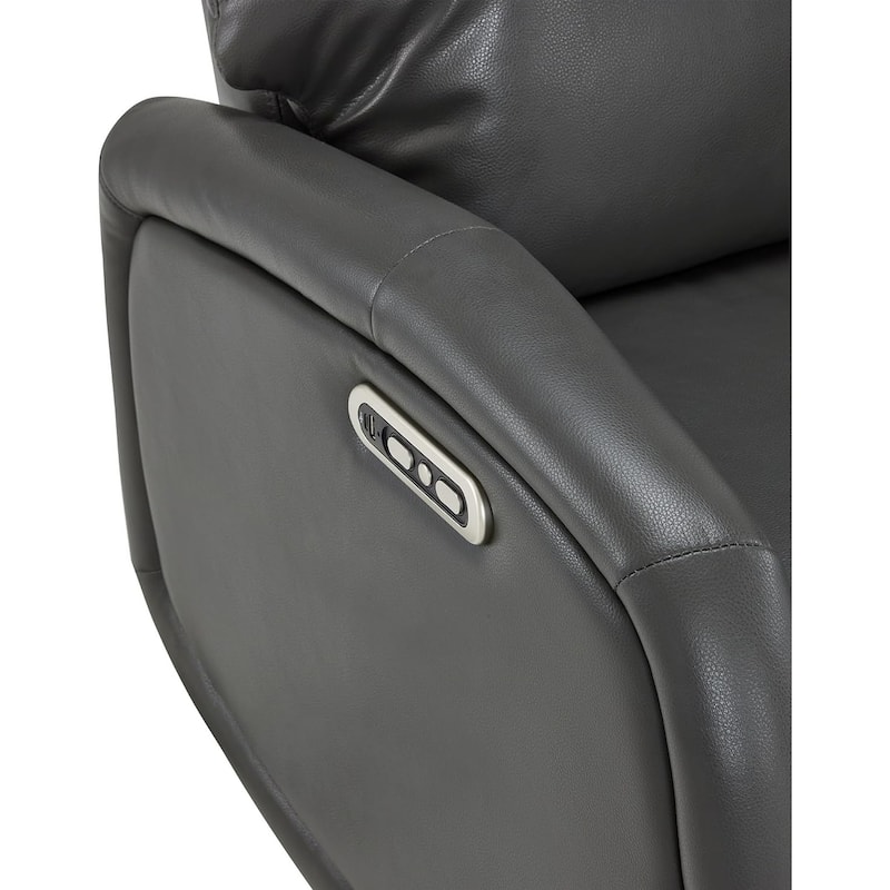 MCombo Dual Motor Power Recliner Chair for Adults, Modern Faux Leather Electric Swivel Recliner with USB Charging