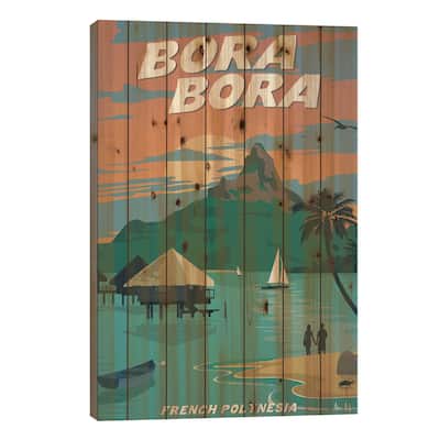 Bora Bora Print On Wood by IdeaStorm Studios - Multi-Color