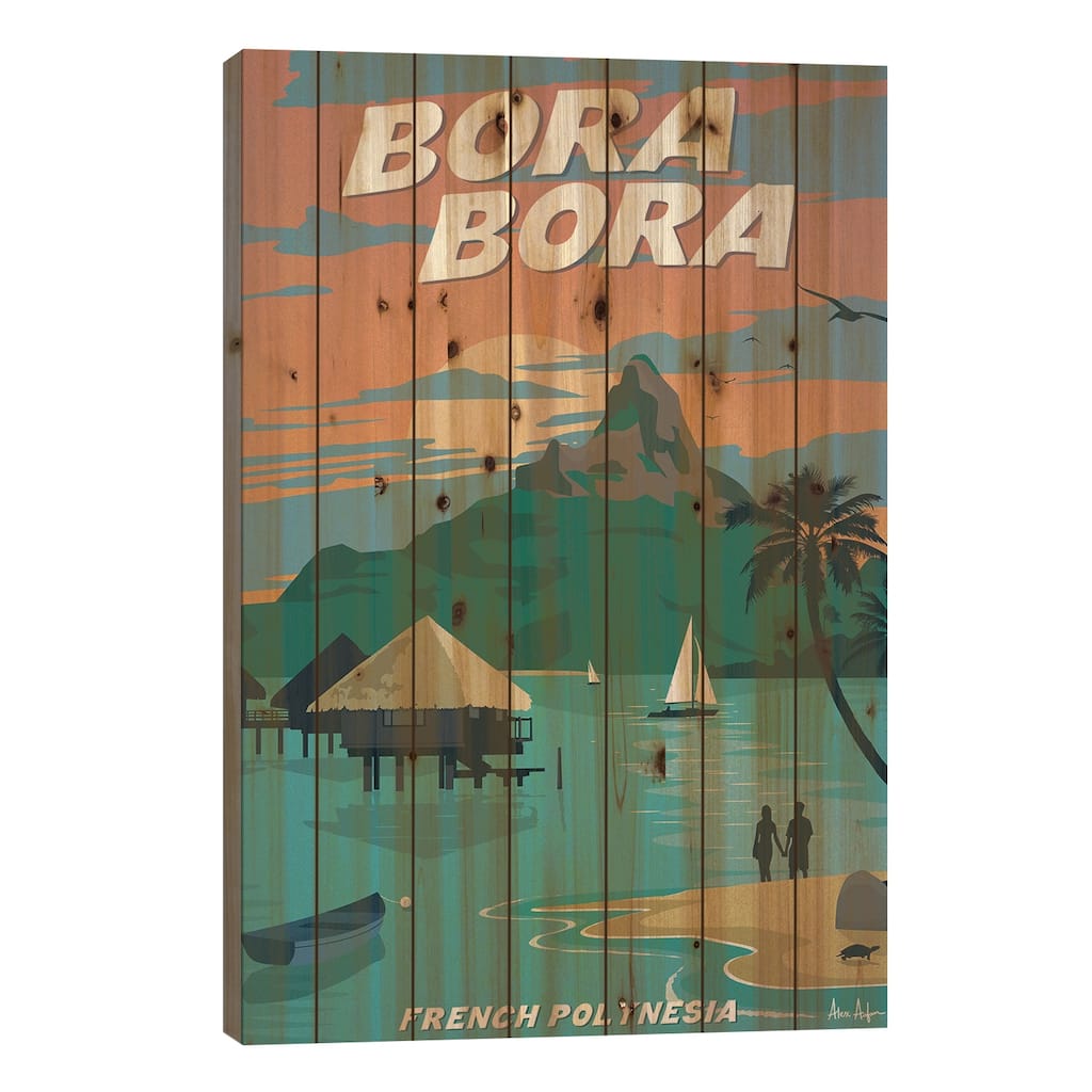 Bora Bora Print On Wood by IdeaStorm Studios - Multi-Color