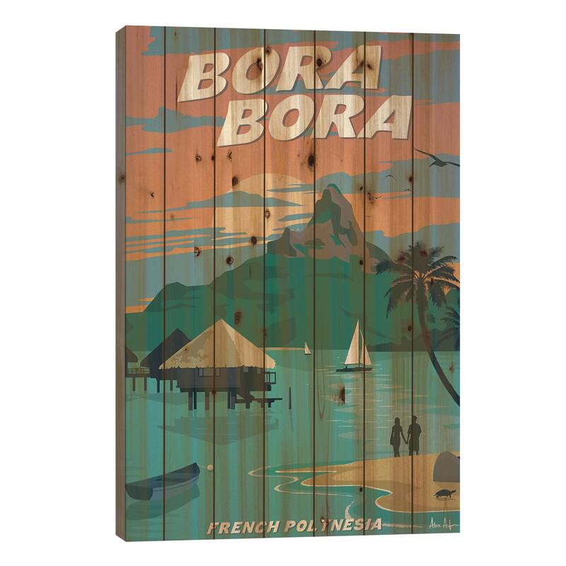 Bora Bora Print On Wood by IdeaStorm Studios - Multi-Color - 40x26x1.5