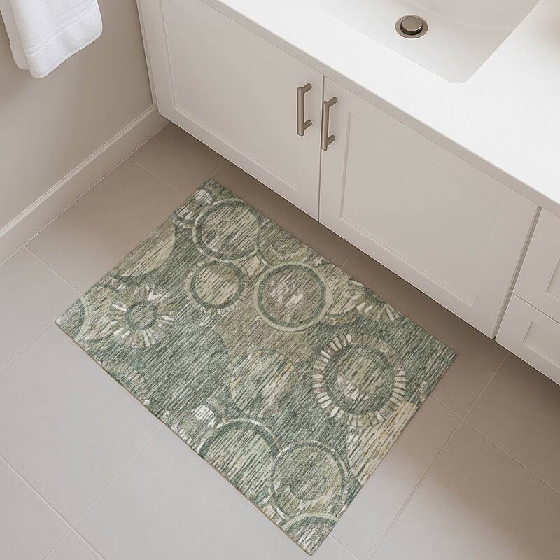 Machine Washable Indoor/ Outdoor Modern Grover Chantille Rug