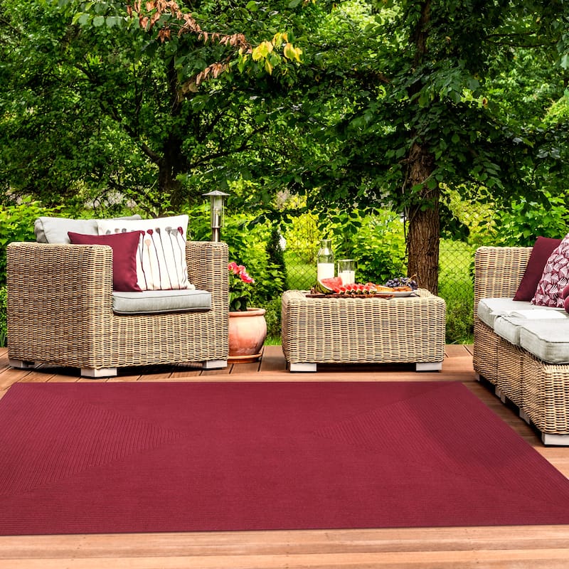 Superior Braided Reversible Indoor/Outdoor Area Rug - 6' X 9' - Burgundy