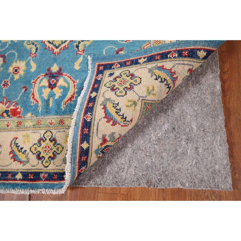 Light Blue Kazak Traditional Accent Rug Hand-Knotted Wool Carpet - 3'5" x 4'11"