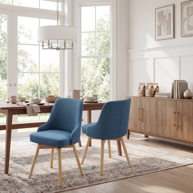 Art Leon Set of 2 Minimalist Dining Chair with Classic Wood Legs