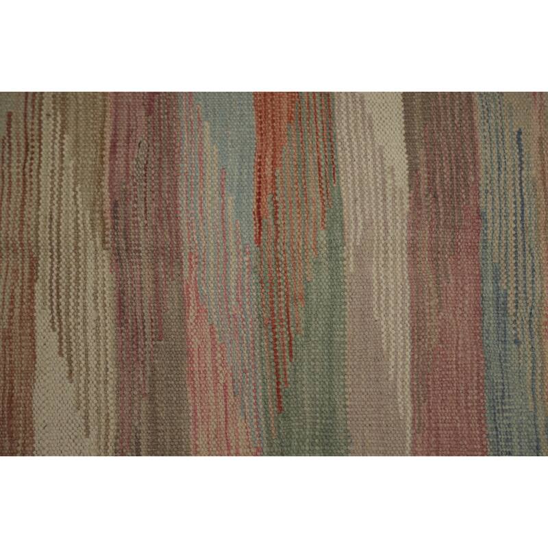 Hand Woven Oriental 100% Wool Carpet Southwestern Modern Multi-Colored Kilim Area Rug - 6' 7'' X 4' 10''