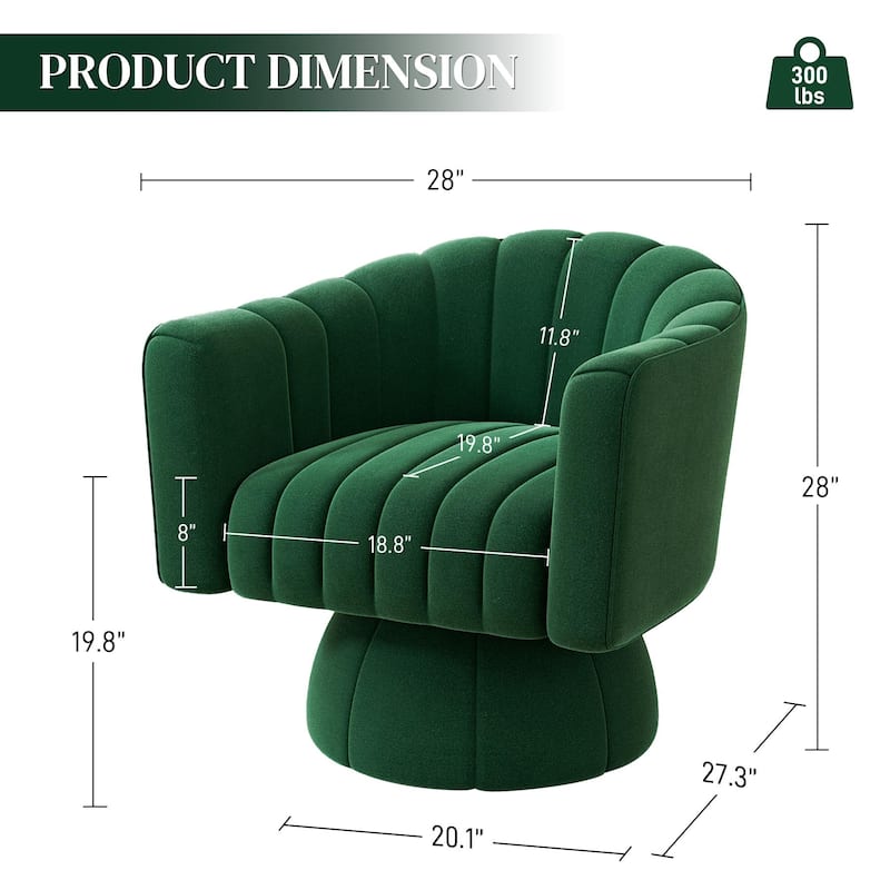 Ouyessir Oversized Modern Upholstered Barrel Chairs