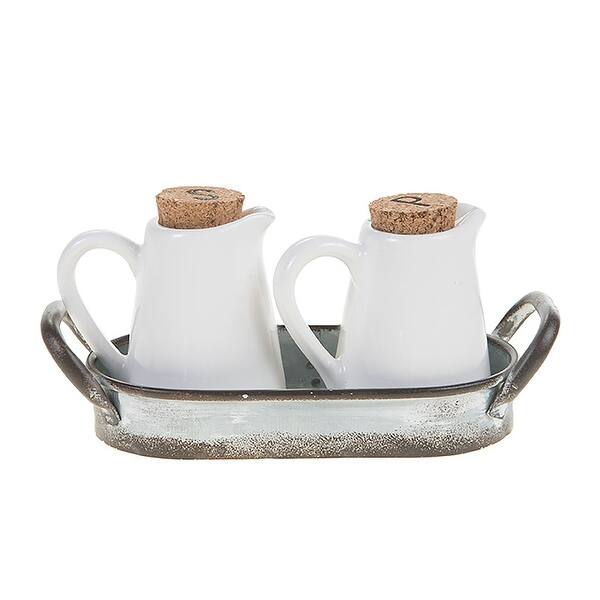 Not Salt Not Pepper Shakers With Caddy Salt Pepper Shaker Set White Clear Overstock 28997801