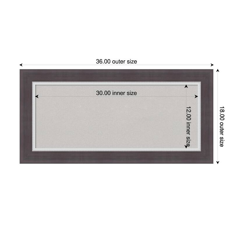 Ellie Brown Silver Framed Cork Board - Bulletin Board, Organization Board, Pin Board - Grey - 36 x 18 in