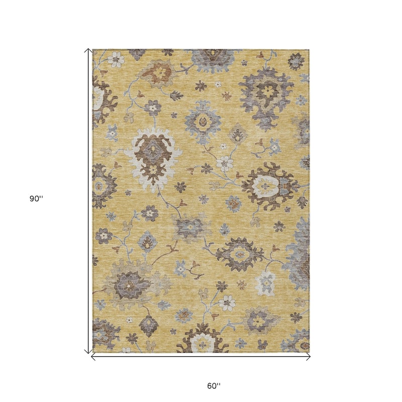 HomeRoots Floral Traditional Rectangle Outdoor Rug