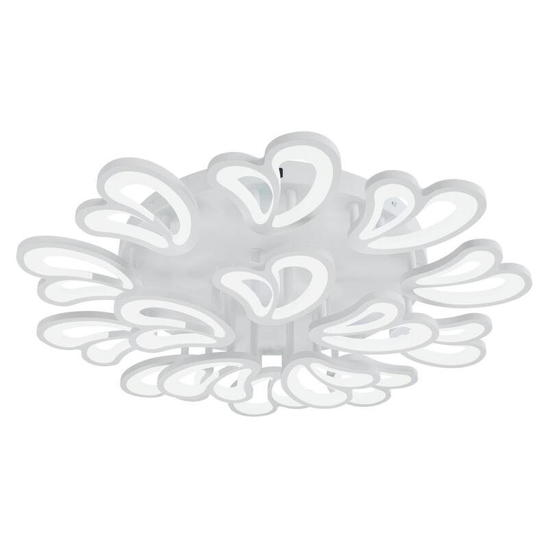 Modern White Butterfly Design Semi Flush Mount LED Dimmable Ceiling Light