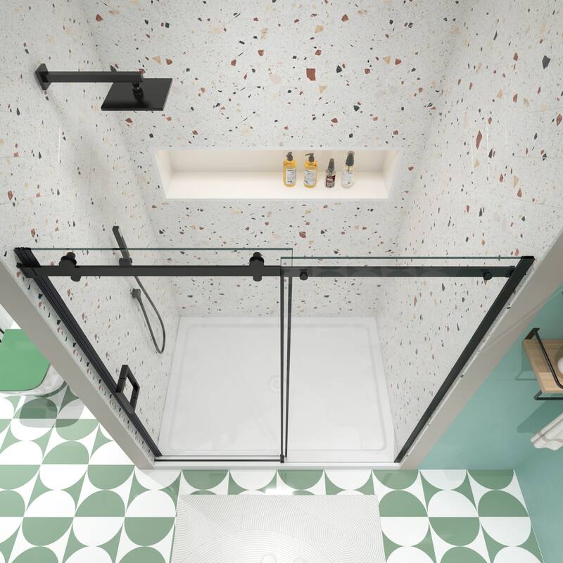 56"-60"W x 74"H Bathroom Doors with High Quality Stainless Steel Handles