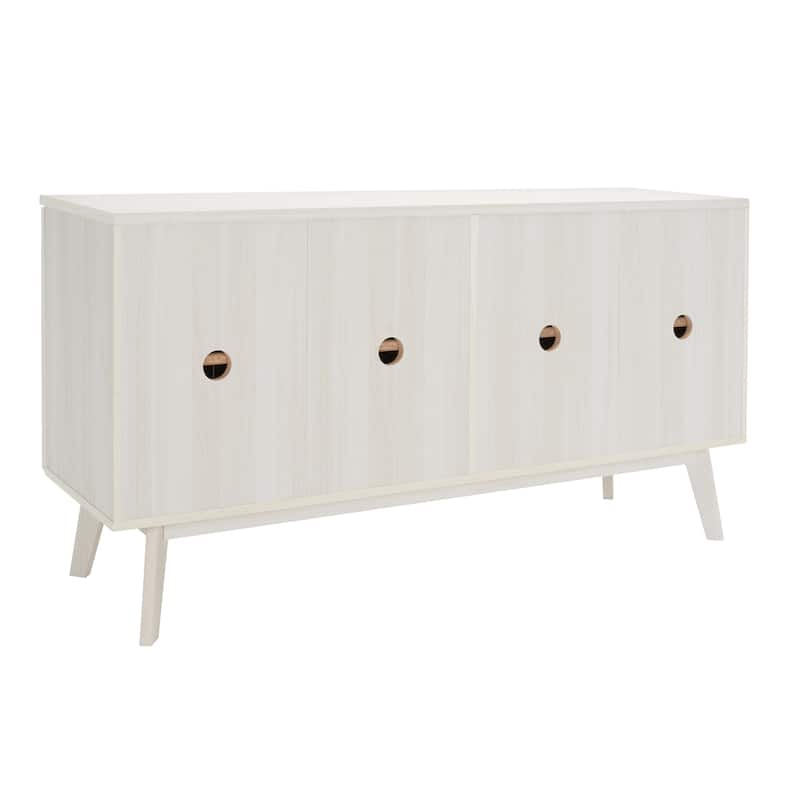 SAFAVIEH Home Helena 62-inch 4 Door 4 Shelf Media Stand. - 62Wx18Dx32H