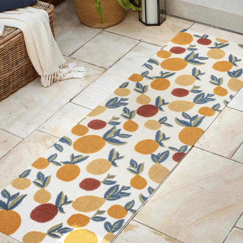 JONATHAN Y Flora Bold Lemon High-Low Indoor/Outdoor Area Rug