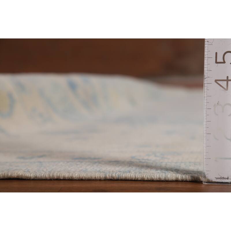 Hand Knotted Oriental 100% Wool Carpet Transitional All-Over Navy Blue & Blues Oushak Area Rug - 12' 11'' X 9' 5''