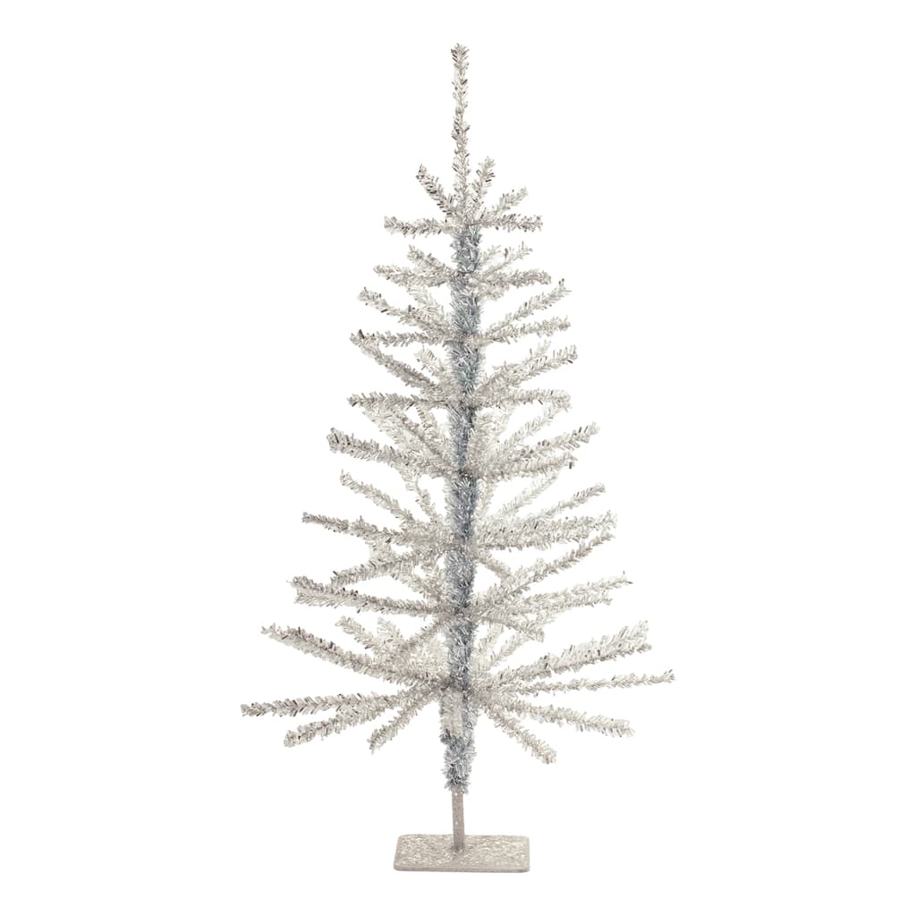 Silver Glitter Pine Tree for Holiday Home Decor