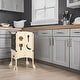 preview thumbnail 46 of 61, Kids Wooden Kitchen Step Stool with Safety Rails and Anti-Slip Mat, Kids Countertop Step Stools for Kids