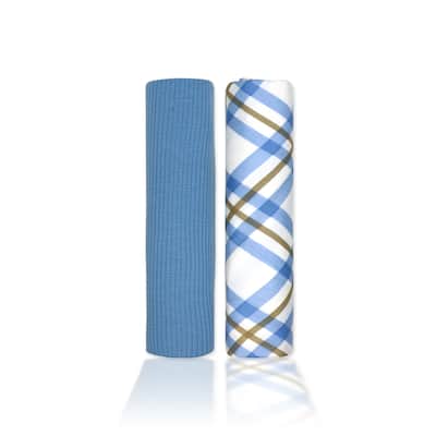 Baby Boys and Baby Girls 2 Piece Knit Swaddle Blankets