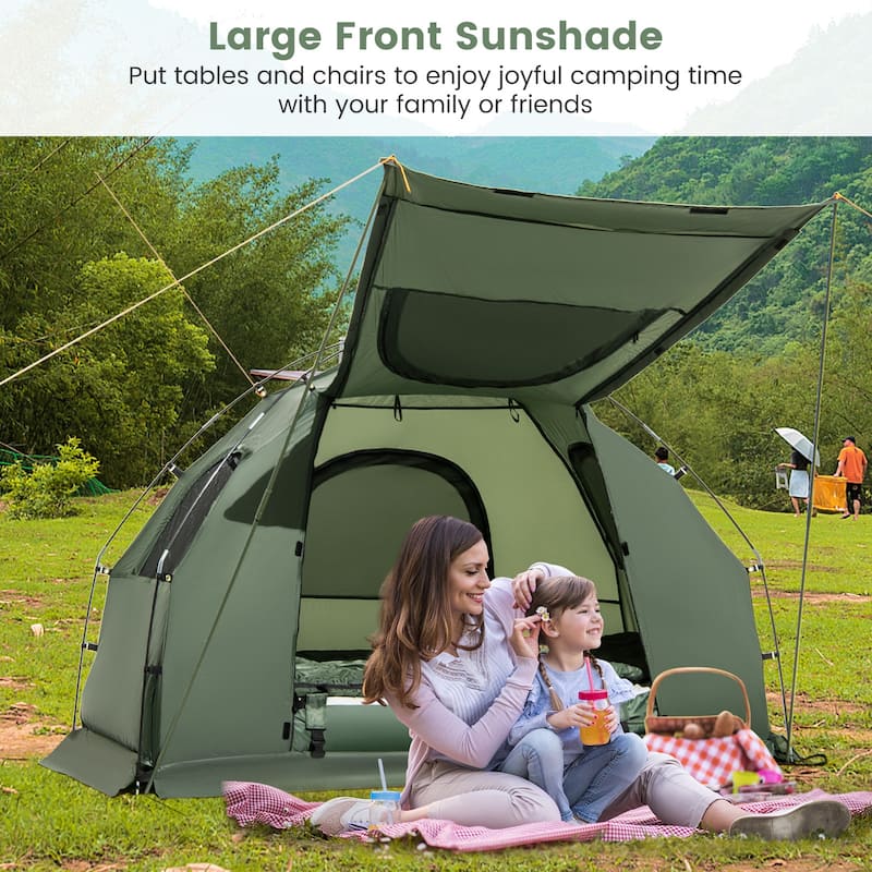 Goplus 1-Person Waterproof Camping Tent Cot with Air Mattress, Pillow, - See Details