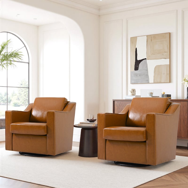 Modern Swivel Upholstered Armchair Accent chair Set of 2