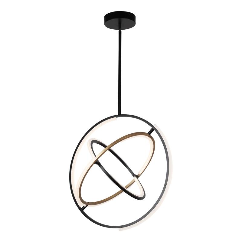 Trilogy Collection Integrated LED Pendant, Black & Brass - Black & Brass