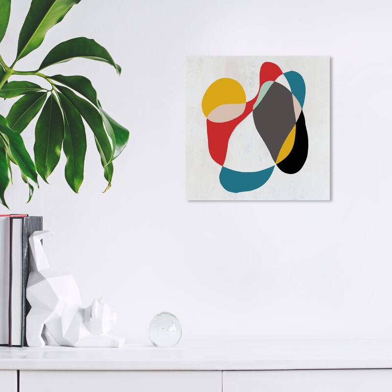 Wynwood Studio Canvas Abstract Geo Shapes II Red and Scarlet Modern & Contemporary Wall Art Canvas Print - 12 x 12