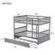 preview thumbnail 5 of 13, Rubber Wood 2 In 1 Full Over Full Bunk Bed with Twin Size Trundle,Convertible to 2 Full Size Beds