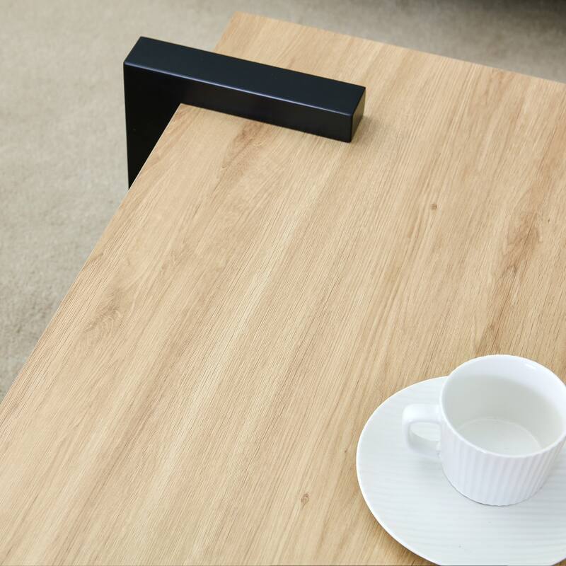 31.5" Compact Coffee Table, Dark Wood Grain Look
