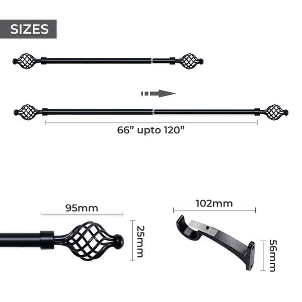 3 window curtains rod
