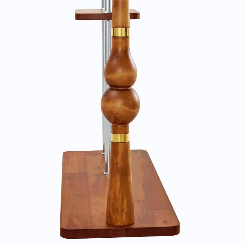 70" Tall Industrial Coat Rack for Entryway, Solid Wood & Stainless Steel, Double Layer Hanging Rack