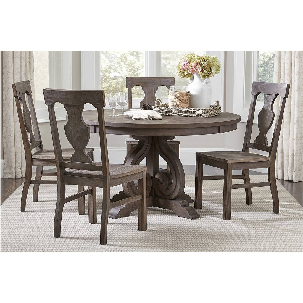 Makenna Dark-Oak Rustic Oval Dining Room Set