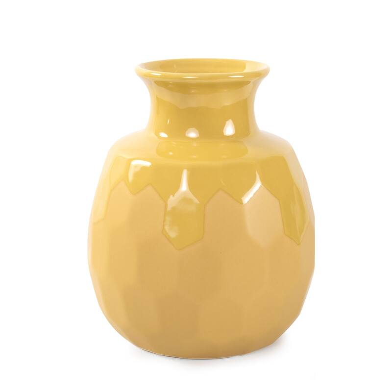 Golden Bee Ceramic Vase - 5.3/4H x 7.7/8W x 7.7/8D