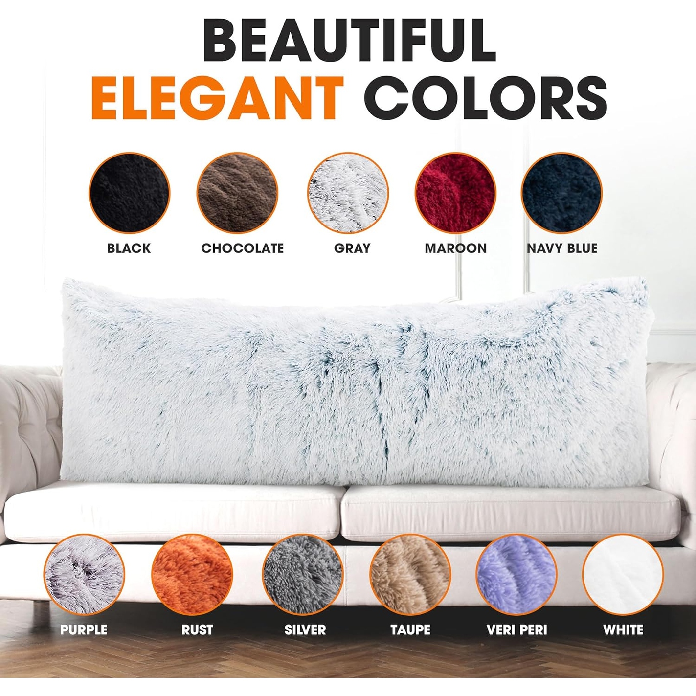 Cheer Collection 20 x 54 Long Hair Shaggy Body Pillow On Sale Bed Bath Beyond 32120211