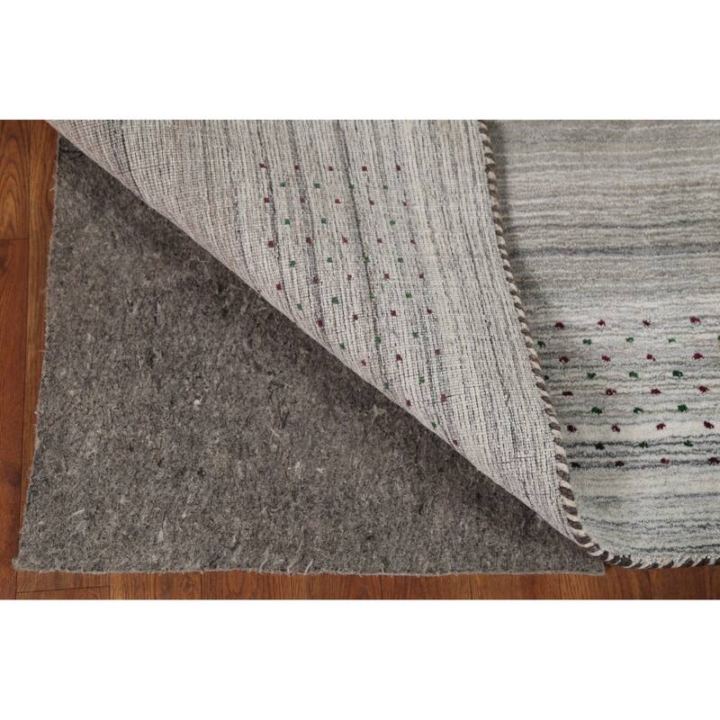 Striped Tribal Gabbeh Oriental Area Rug Handmade Wool Carpet - 5'9"x 8'2"