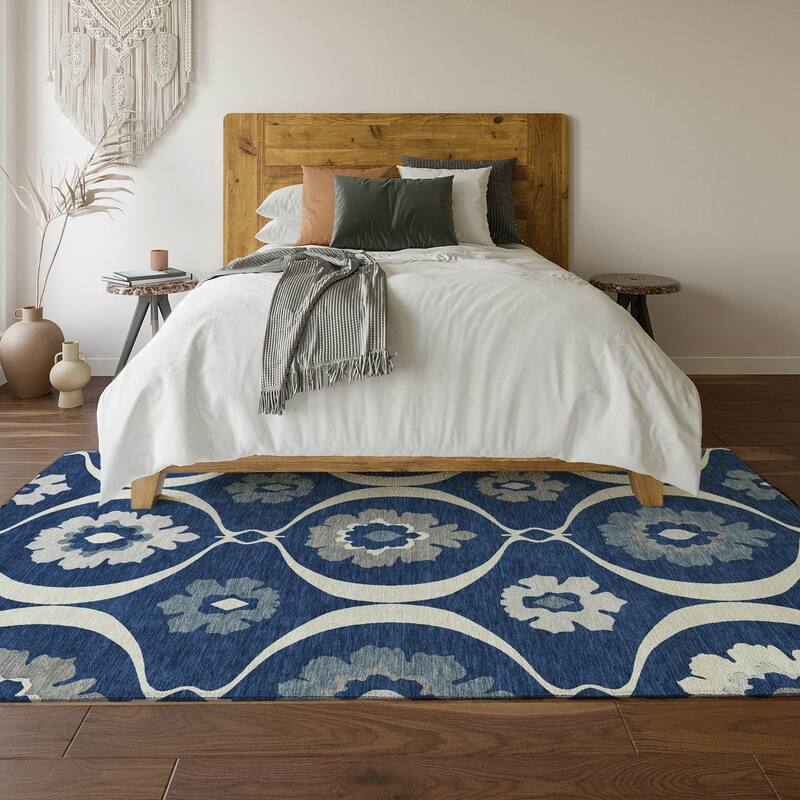 Premium Washable Super Soft Floral Scallops Mayfield Rug
