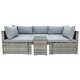 preview thumbnail 10 of 27, 4 Piece UV-Proof Resin Wicker Patio Sofa Set
