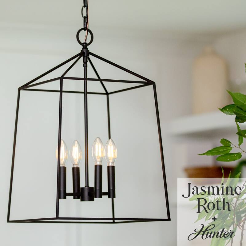 Hunter Fair Oaks 4-Light Pendant - Kitchen, Dining Room, Foyer - Modern Farmhouse, Transitional, Cage, Lantern - Designer!