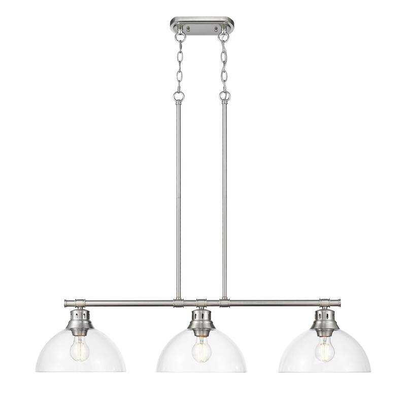 Yep by Golden Lighting Duncan 3-light Island Light in Pewter and Clear Glass