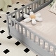 preview thumbnail 11 of 13, Grey Full Size Pine Wood Floor Bed with High Security Barrier