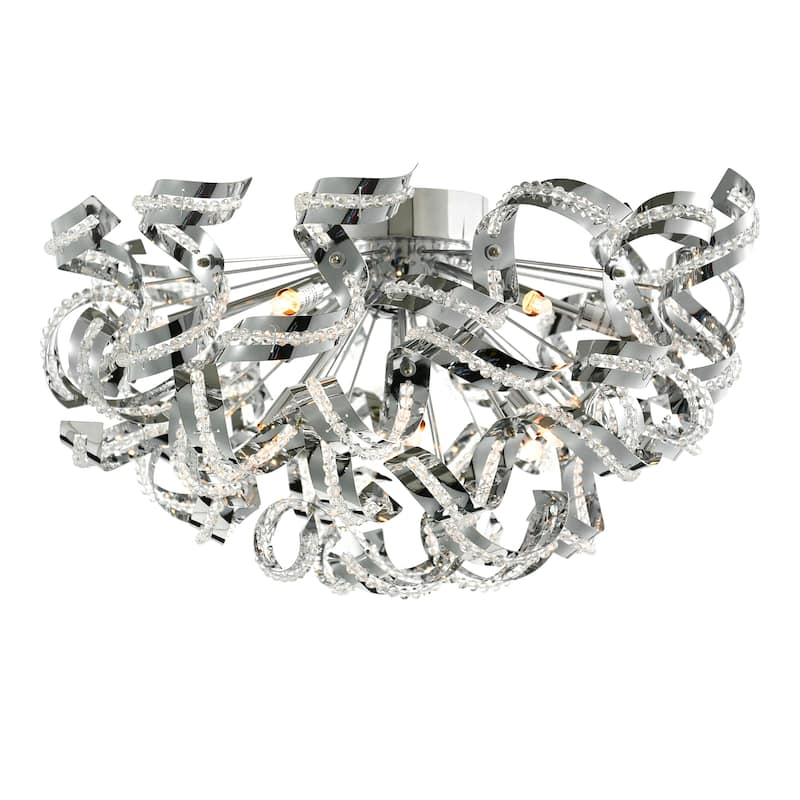 Swivel 13 Light 22in Chrome Flush Mount