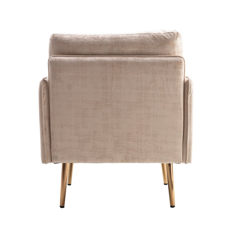 Velvet Upholstered Tufted Accent Chair With Rose Golden feet