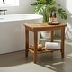 preview thumbnail 1 of 5, Acacia Wood 2-Tier Shower Bench Spa Stool with Storage and Non-Slip Feet Oak