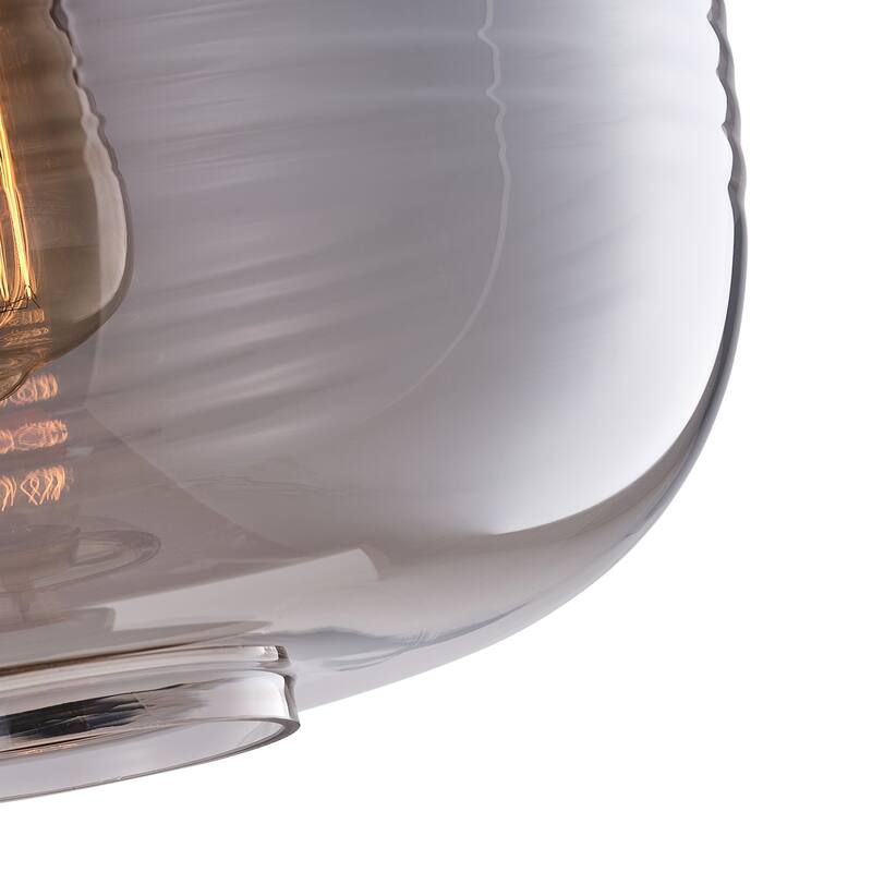1-Light Wavy Design Pendant Lighting - 11.8"D×4.3"W×77.2"H(Adjustable)
