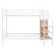 preview thumbnail 12 of 20, Full Metal Bunk Bed with Storage Ladder & Wardrobe - Modern Design White