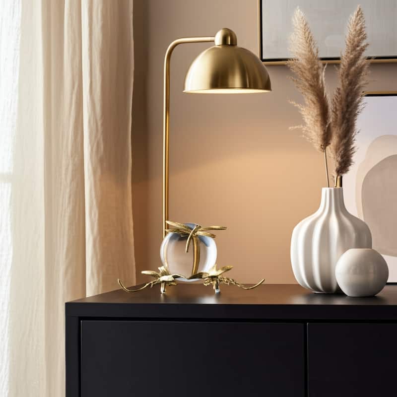 Resin Orb Sculpture Dragonfly Modern Figurine Home Decor - 4" Gold - 8" x 8" x 3.5"