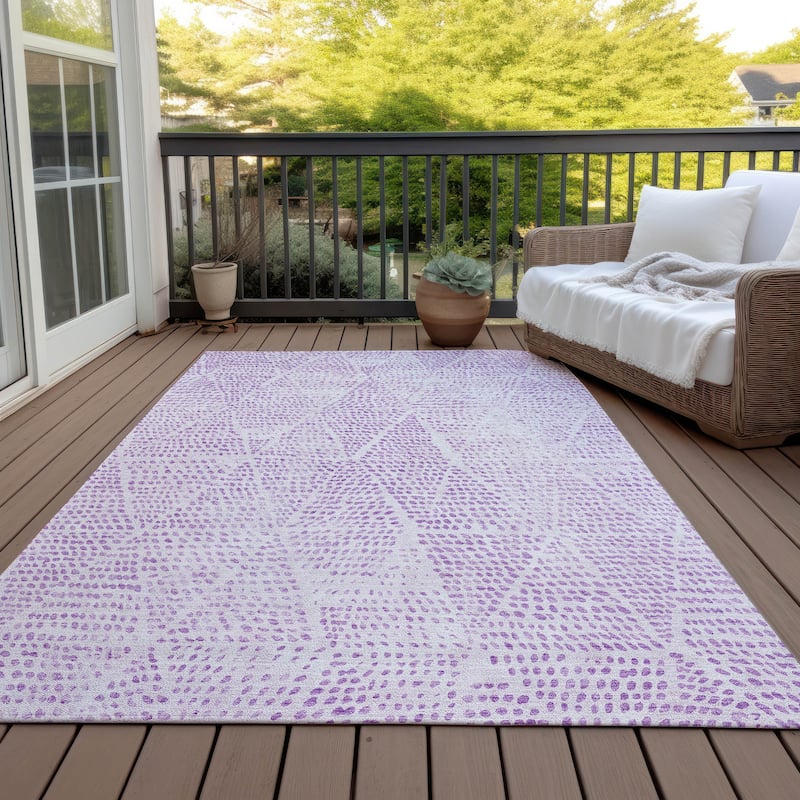 Machine Washable Indoor/ Outdoor Chantille Contemporary Diamonds Rug