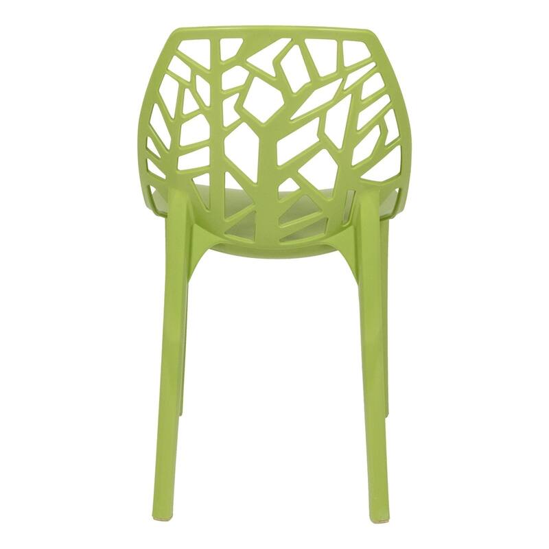 Stackable Dining Chair in Polypropylene Modern Cut-out Design Backrest Accent Side Chair